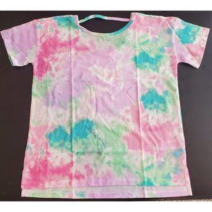 The Children's Place Girls' Active Short Sleeve Tie Dye Cut Out Top XL/14